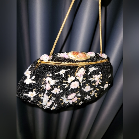 Handbags - Rue Cambon  French 30s Limoges Cameo Beaded Collectible Hand Made France  Purse